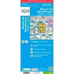 Carte Ign<IGN Carte 3532OTR Massif du Beaufortain, Moûtiers, la Plagne - Résistante