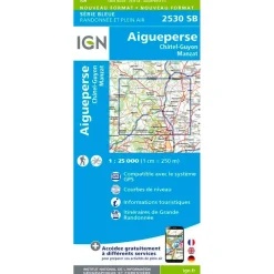 Carte Ign<IGN Carte 2530SB Aigueperse, Châtel-Guyon, Manzat