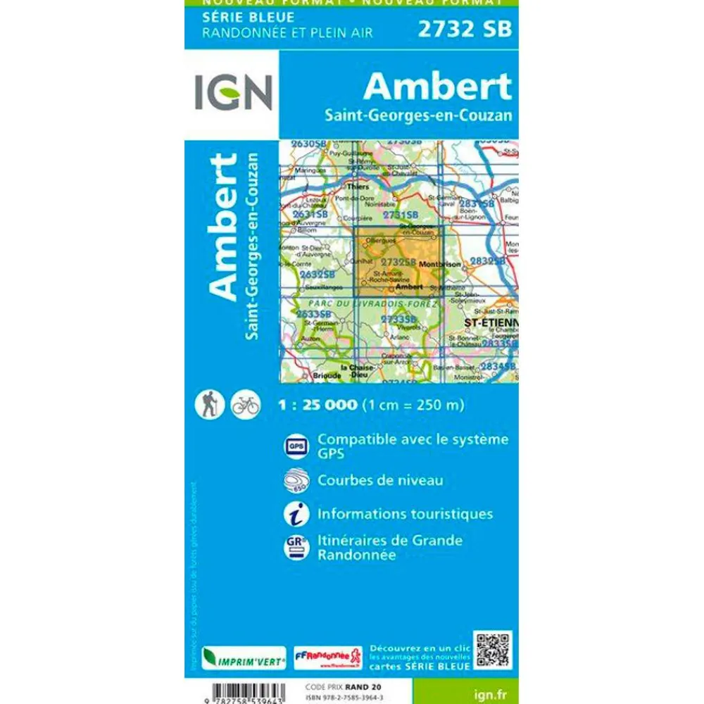 Clearance Carte 2732SB Ambert, Saint-Georges-en-Couzan Carte Ign