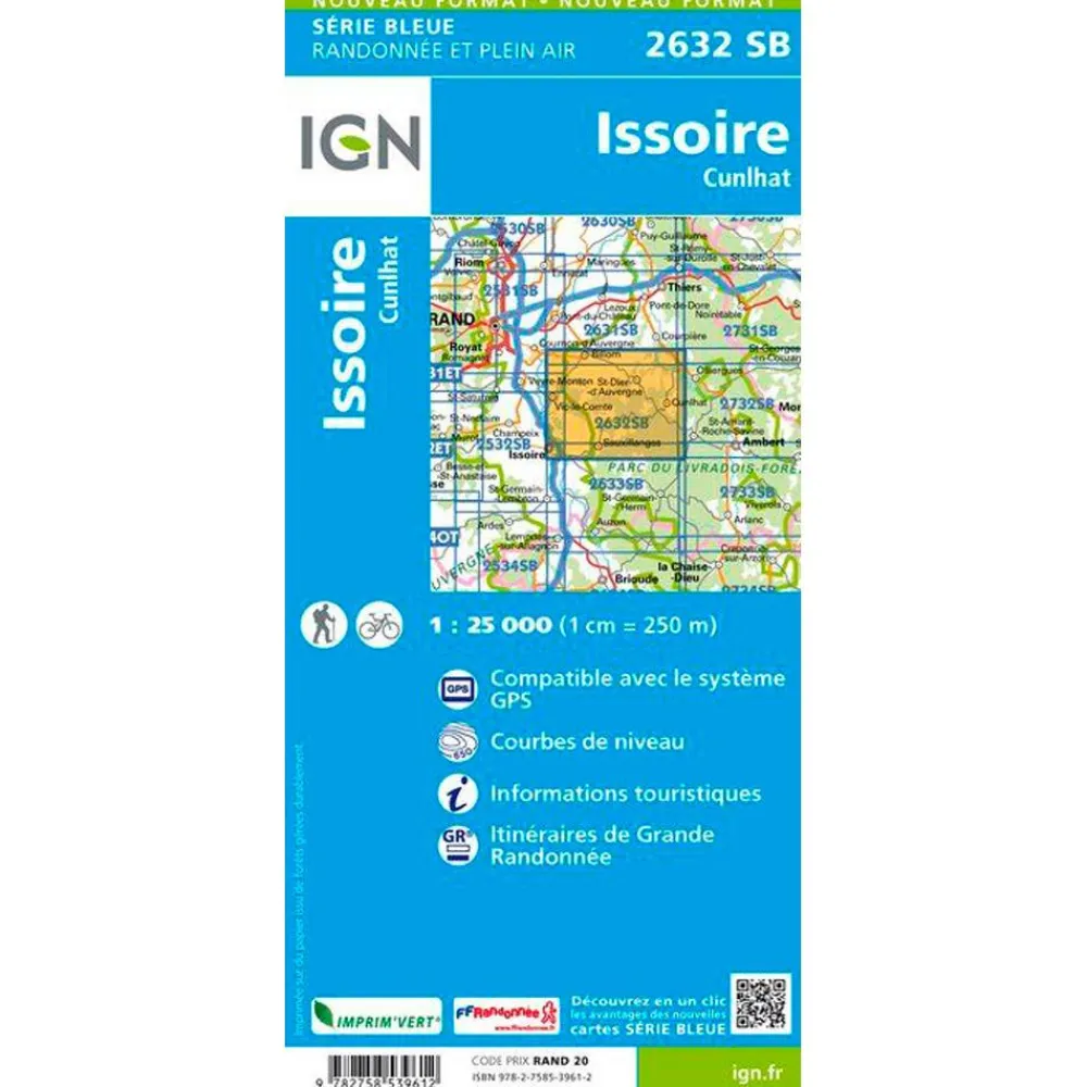 Discount Carte 2632SB Issoire, Cunlhat Carte Ign