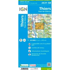 Carte Ign<IGN Carte 2631SB Thiers, Pont-du-Château