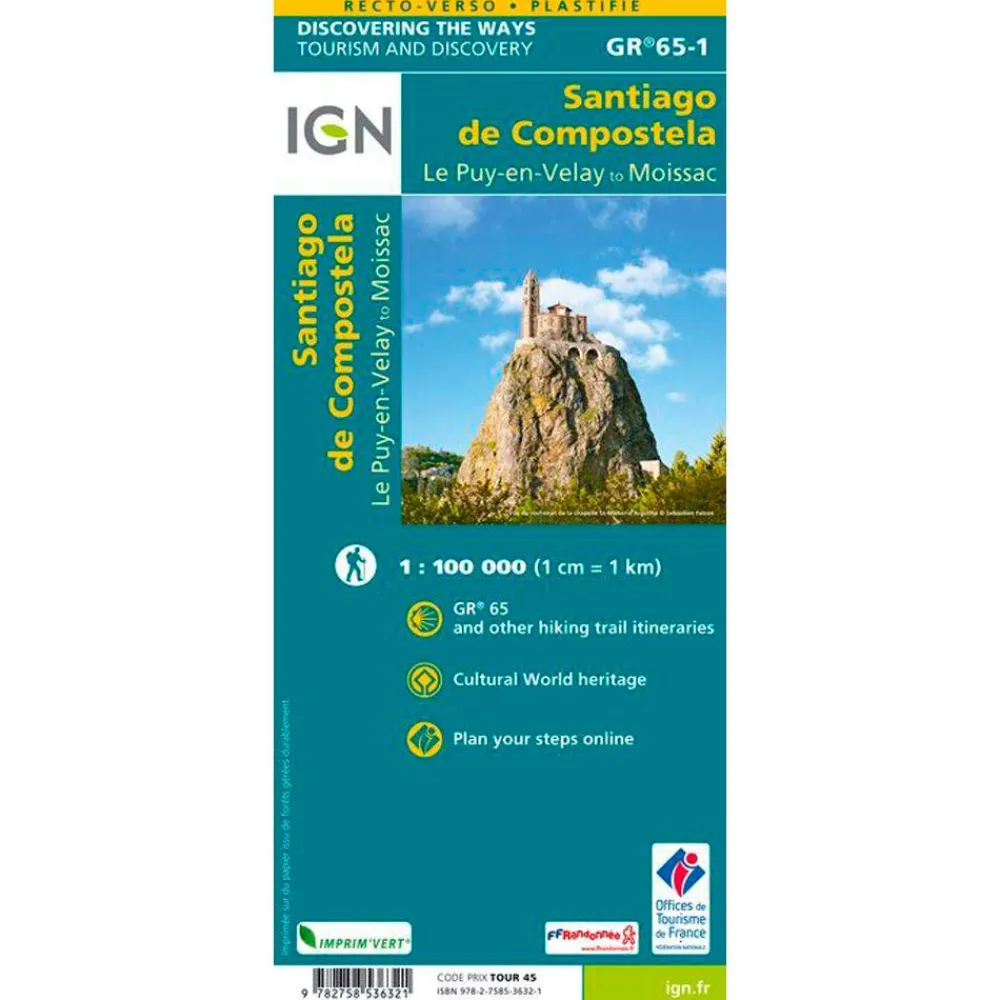 Carte Ign<IGN Carte St Jacques de Compostelle du Puy-en-Velay à Moissac