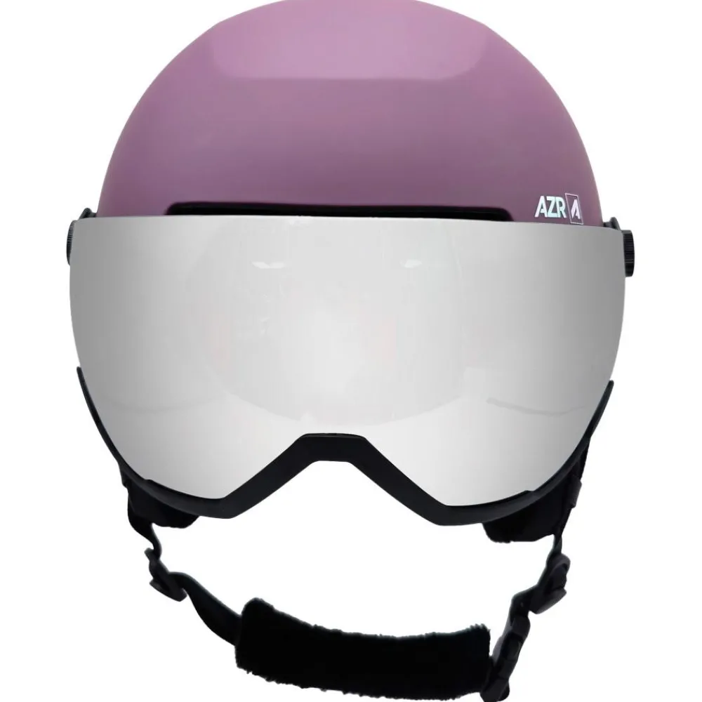 Casques Avec Visière|Casques Femme<AZR Casque visière Orion Visor Cramberry Mat Gris Miroir + Yellow Visor