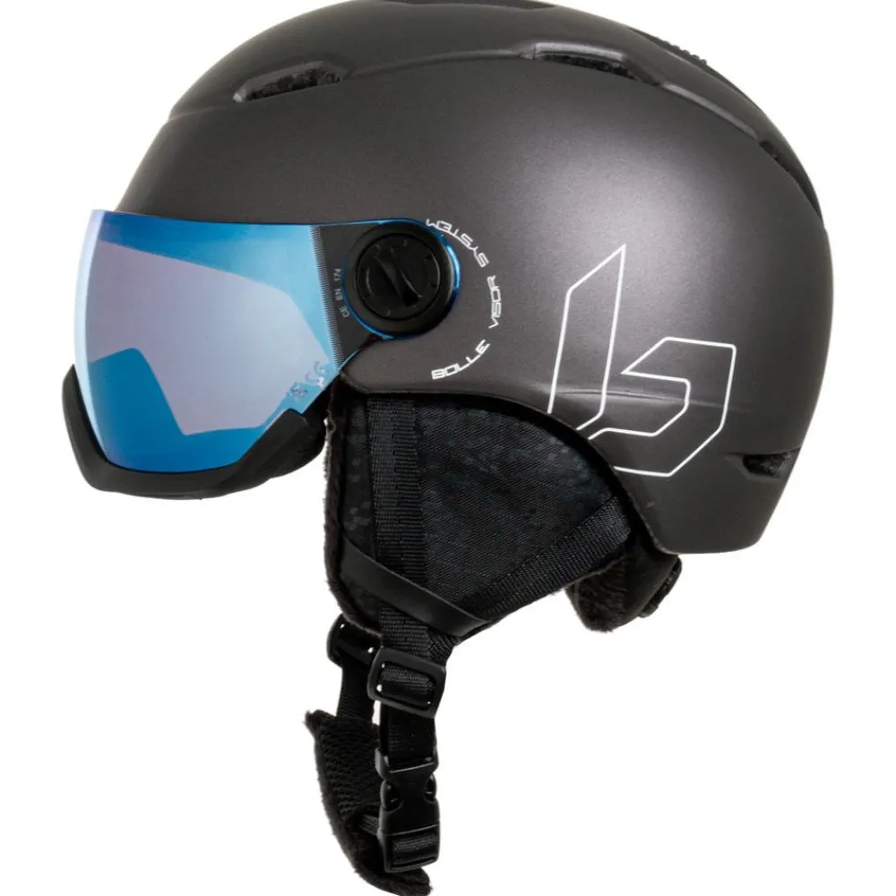 Clearance Casque visière Mercuro Visor Black Matte Blue Mirror Femme Casques Avec Visière|Casques Femme