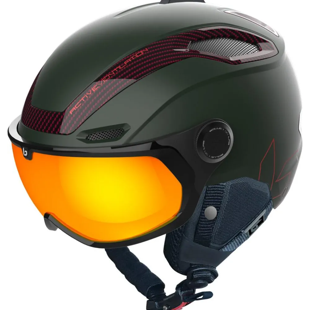 New Casque visière V-line Carbon Forest Matte Phantom Fire Lens Cat 1-3 Femme Casques Femme|Casques Homme