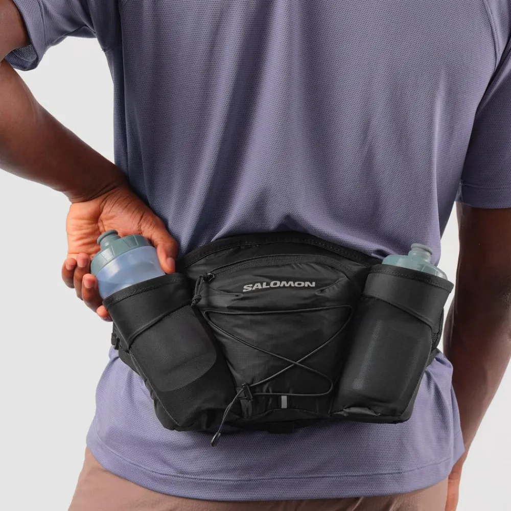 Clearance Ceinture Running Cross Belt 2 Bottles Black Ceinture De Trail