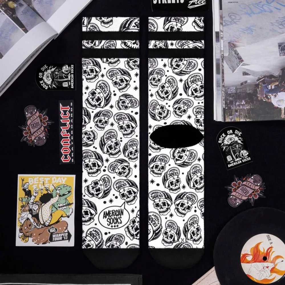 Chaussettes Lifestyle<American Socks Chaussettes The Original Signature Skater Skull 2.2