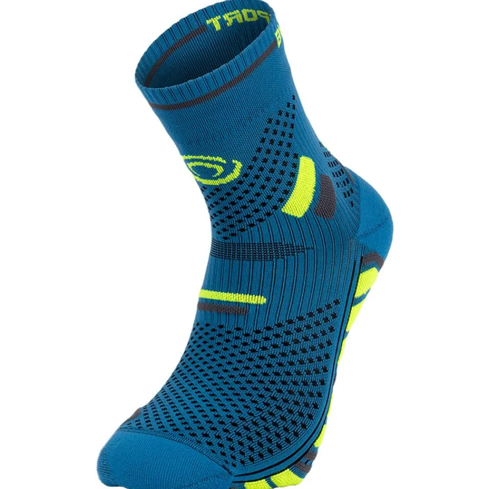 Outlet Chaussettes Trail Socks Ultra Mid Bleu Jaune Chaussettes Trail