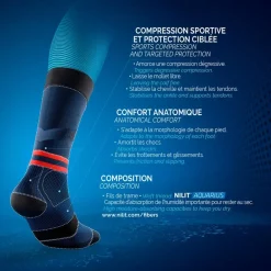Hot Chaussettes de compression Mi-Mollet Up Activ Orthèse Et Compression|Chaussettes Trail