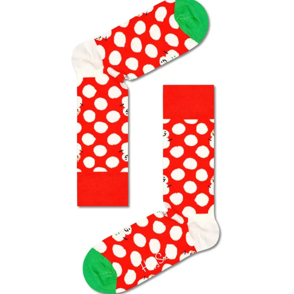 Chaussettes Lifestyle<Happy Socks Chaussettes Big Dot Snowman Rouge