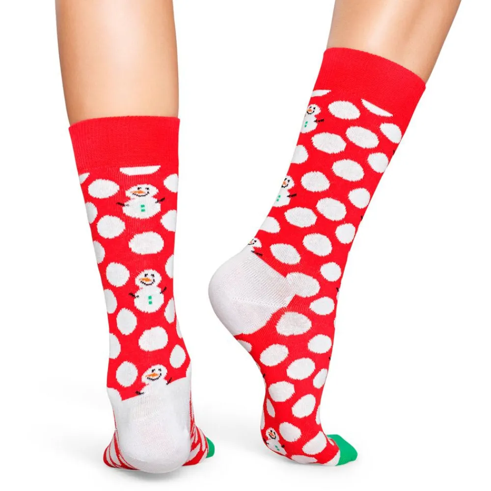 Chaussettes Lifestyle<Happy Socks Chaussettes Big Dot Snowman Rouge