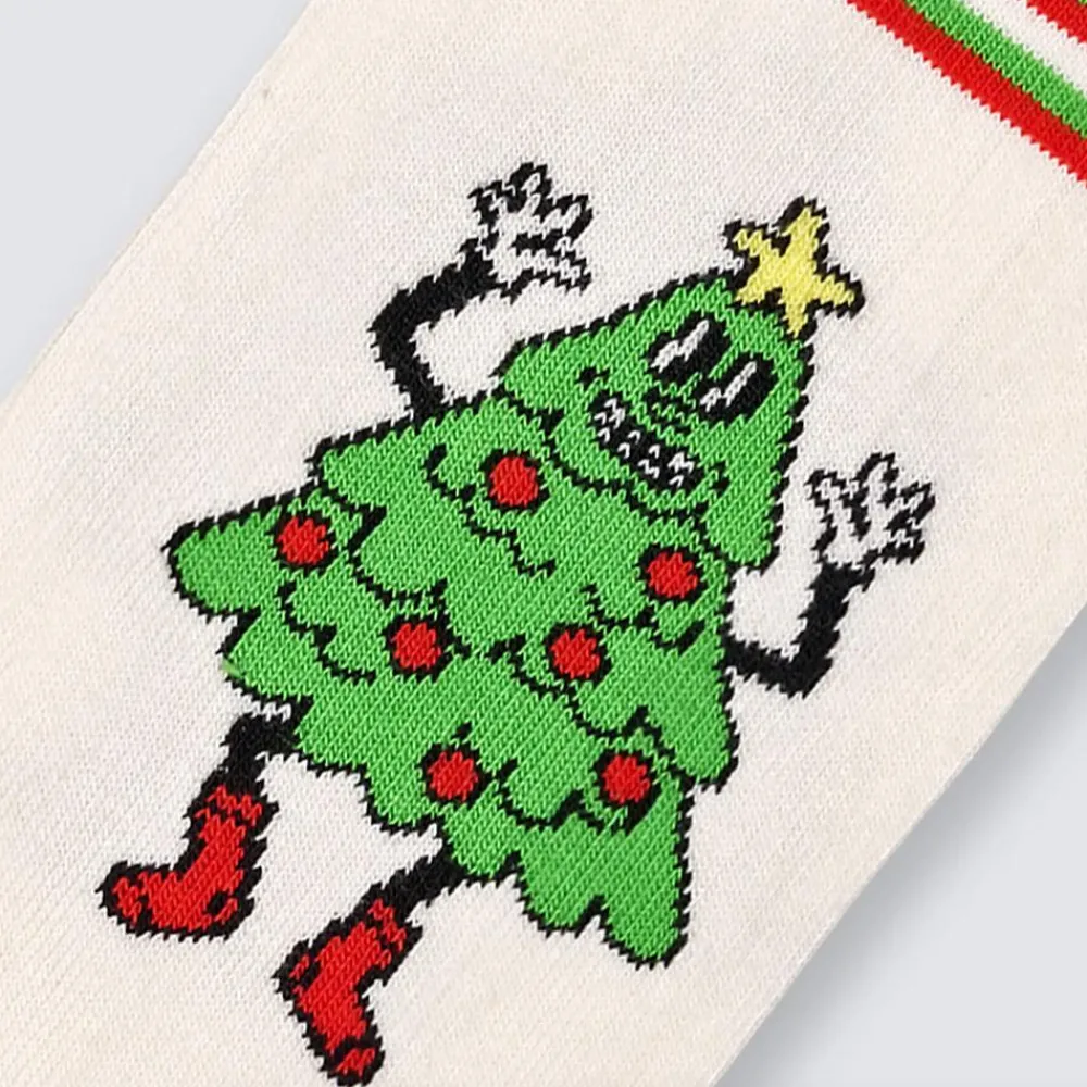 Chaussettes Lifestyle<Happy Socks Chaussettes Crew Socks Happy Tree White