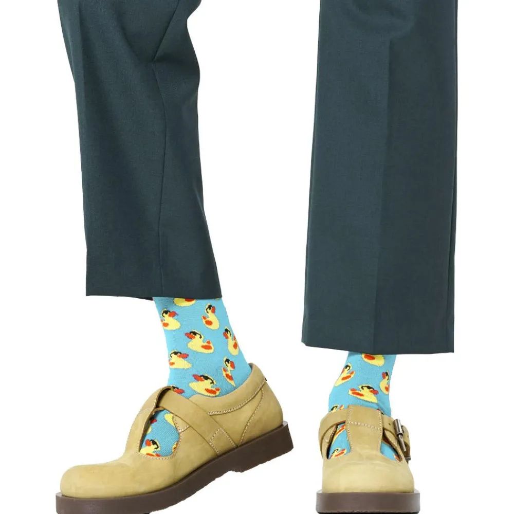 Discount Chaussettes Crew Socks Rubber Duck Light Blue Chaussettes Lifestyle