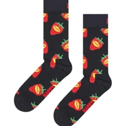 New Chaussettes Crew Socks Strawberry Fresh Black Chaussettes Lifestyle