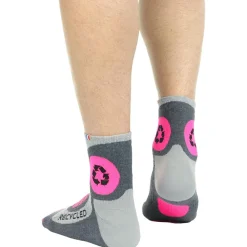 Chaussettes Trail<La Chaussette de France Chaussettes Run Recycled Gris Rose Fluo
