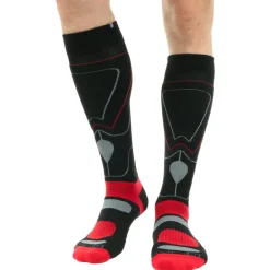 Chaussettes Ski<La Chaussette de France Chaussettes Vanoise Noir Rouge