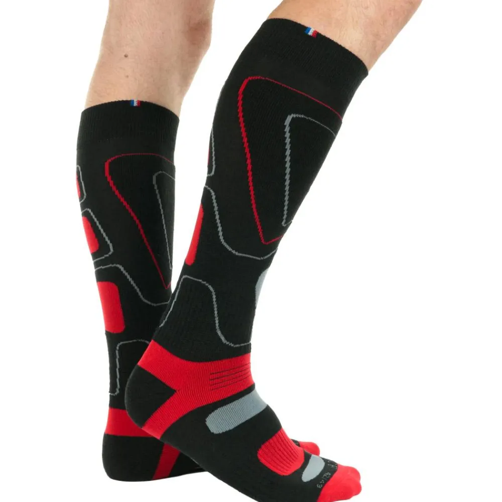 Chaussettes Ski<La Chaussette de France Chaussettes Vanoise Noir Rouge