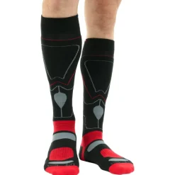 Chaussettes Ski<La Chaussette de France Chaussettes Vanoise Noir Rouge