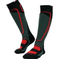 Chaussettes Ski<La Chaussette de France Chaussettes Grom's Noir Rouge