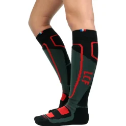 Chaussettes Ski<La Chaussette de France Chaussettes Grom's Noir Rouge
