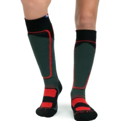 Chaussettes Ski<La Chaussette de France Chaussettes Grom's Noir Rouge