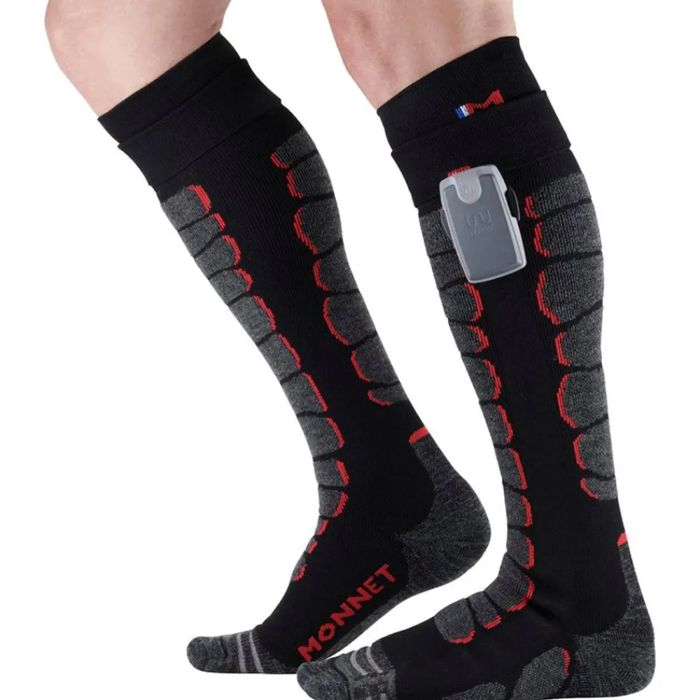 Sale Chaussettes Heatprotech Socks Noir Rouge Chauffage Pied|Chaussettes Ski