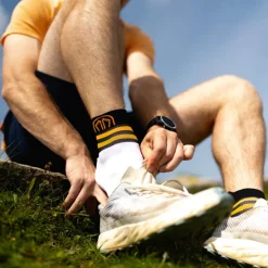 Online Chaussettes Run Anatomic Light Ankle White Black Chaussettes Trail