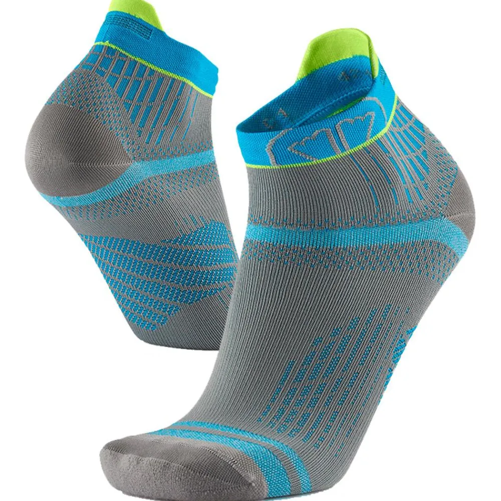 Chaussettes Trail<Sidas Chaussettes Run Feel Ankle Gris Turquoise