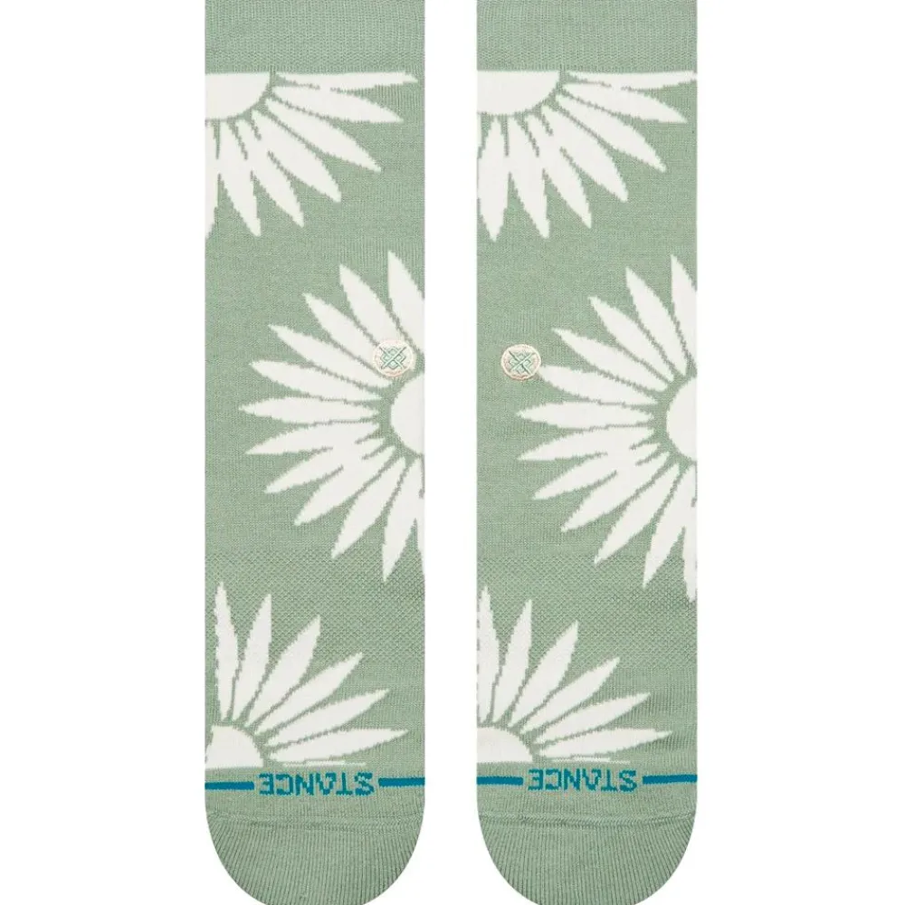 Hot Chaussettes Florals Socks Radial Brust Crew Seagreen Chaussettes Lifestyle