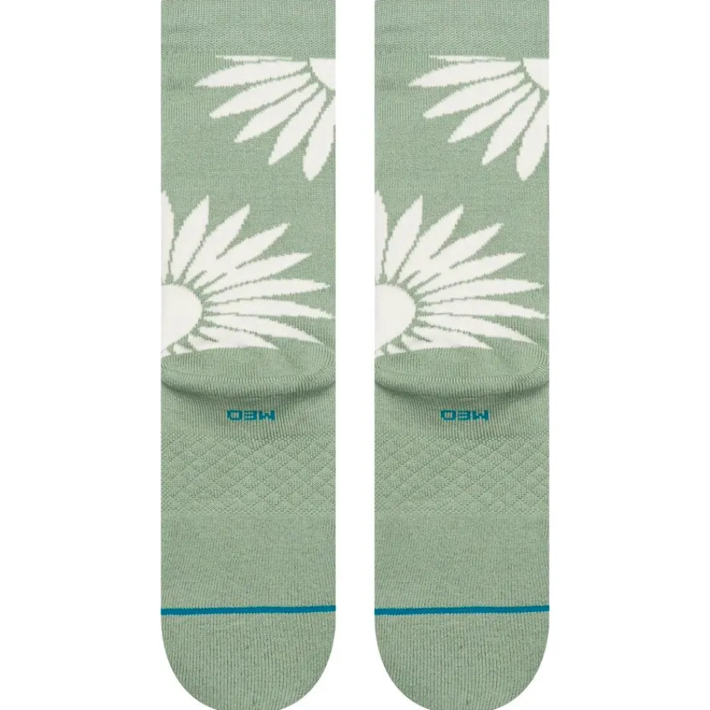 Hot Chaussettes Florals Socks Radial Brust Crew Seagreen Chaussettes Lifestyle