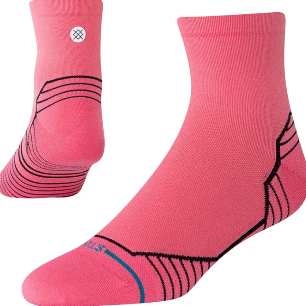 New Chaussettes Perf Run Womens Quarter Ultralight Cushion Sock Variegated Pink Chaussettes Trail