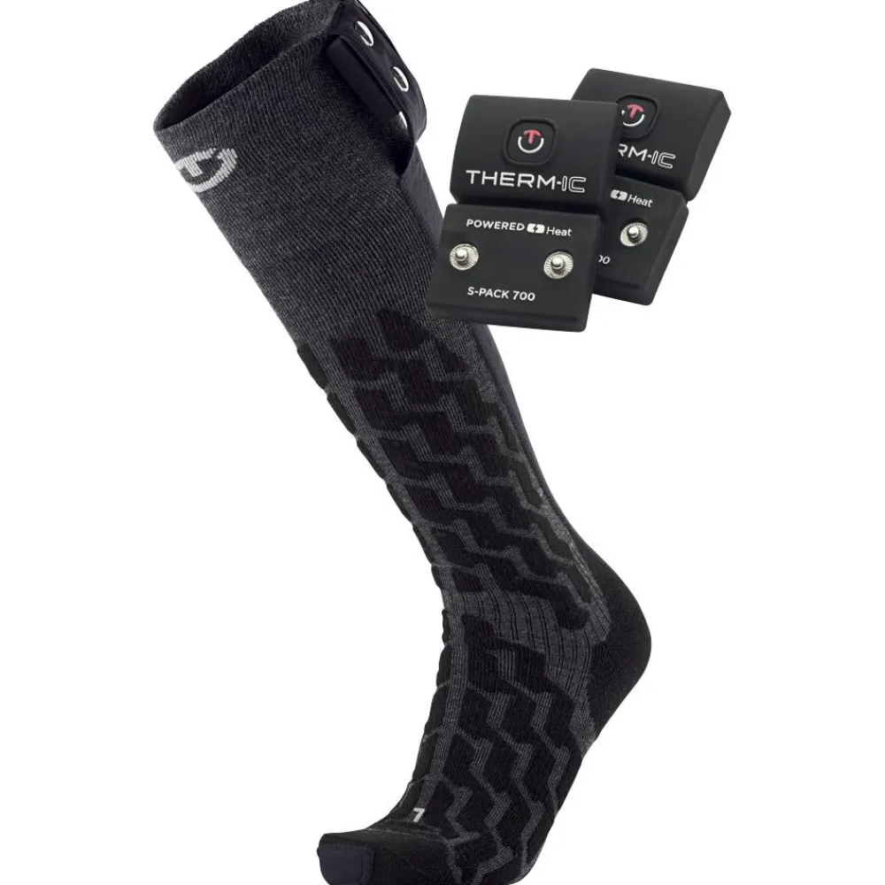 Chauffage Pied|Chaussettes Ski<Therm-Ic Chaussettes Powersock Set Heat Fusion Uni + S-Pack 700 Black Grey