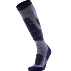 Clearance Chaussettes Ski Merino Reflector Men Blue Gold Chaussettes Ski