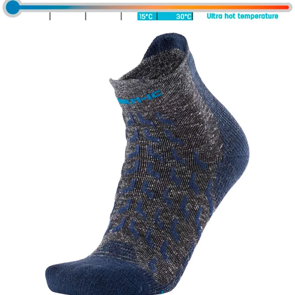Hot Chaussettes Trekking Ultra Cool Linen Ankle Grey Navy Chaussettes De Randonnée