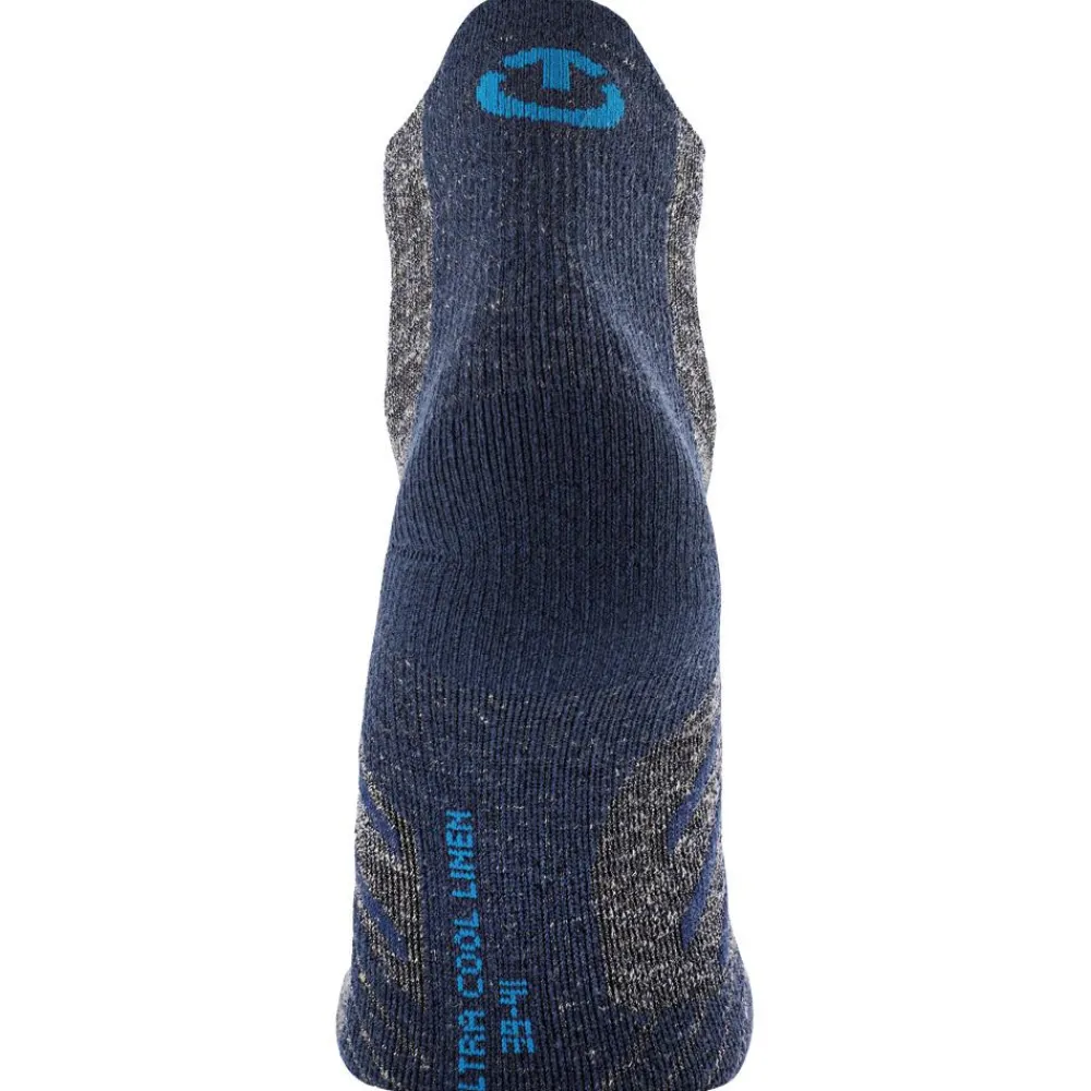 Hot Chaussettes Trekking Ultra Cool Linen Ankle Grey Navy Chaussettes De Randonnée