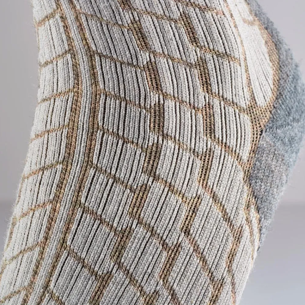 Best Chaussettes Trekking Warm Lady Beige Grey Chaussettes De Randonnée