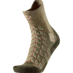 New Chaussettes Trekking Cool Crew Lady Green Beige Chaussettes De Randonnée