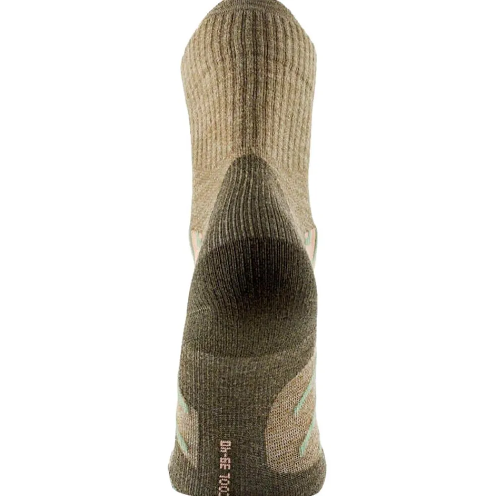 New Chaussettes Trekking Cool Crew Lady Green Beige Chaussettes De Randonnée