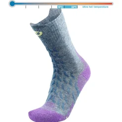 Chaussettes De Randonnée<Therm-Ic Chaussettes Trekking Ultra Cool Linen Crew Lady Violet Gris