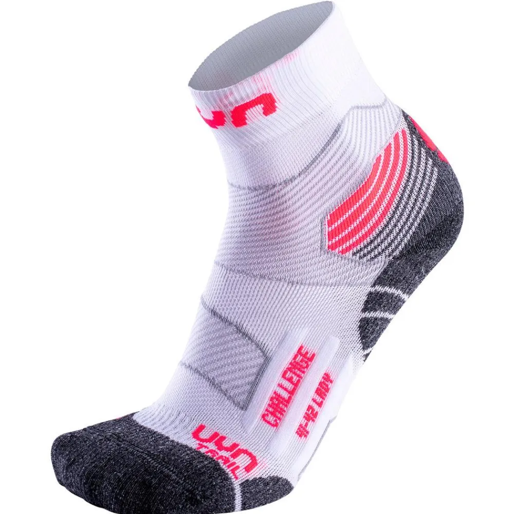 Best Chaussettes Run Trail Challenge Lady White Coral Fluo Chaussettes Trail