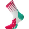 Chaussettes Trail<Uyn Chaussettes Runner's Five Woman White Green Fuchsia