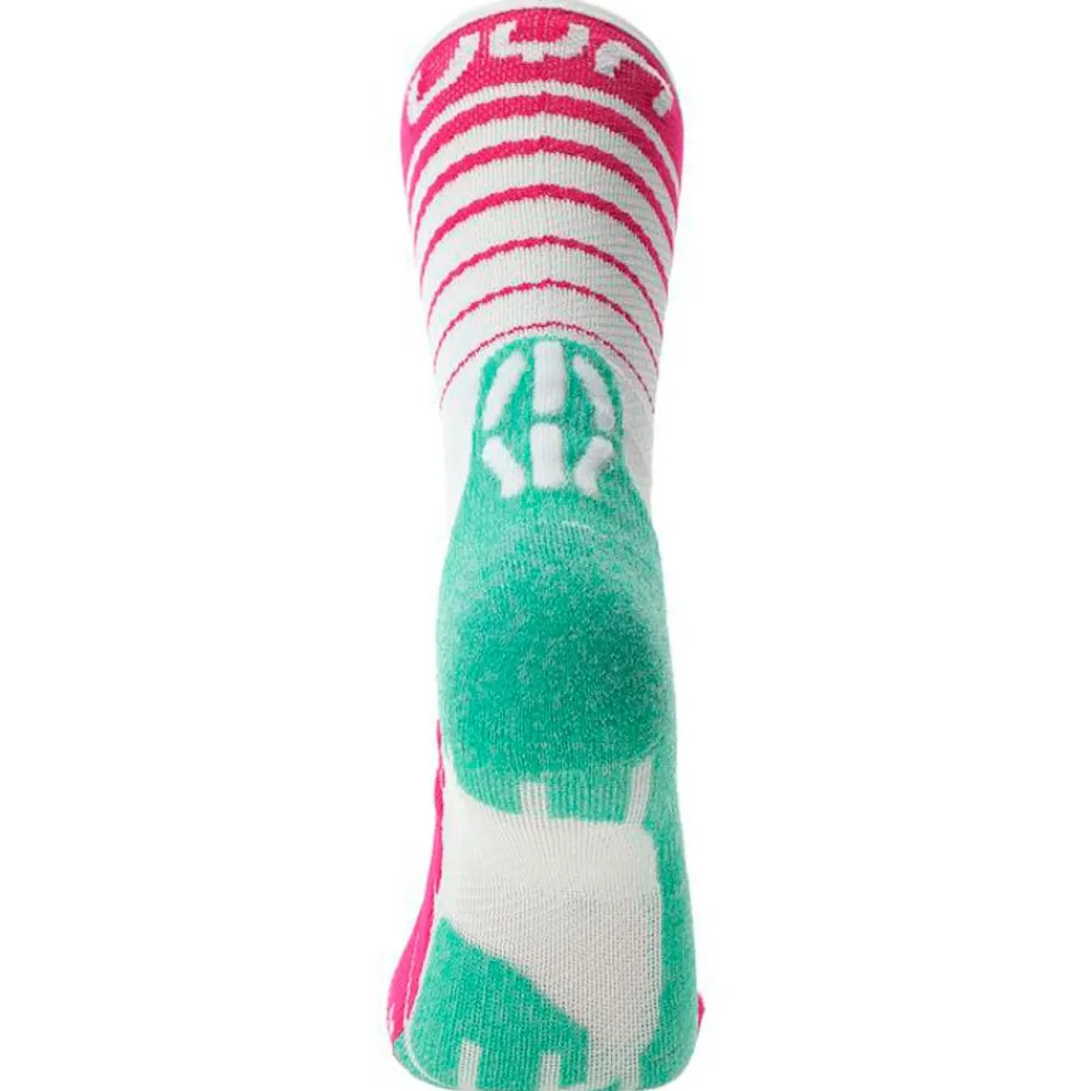 Chaussettes Trail<Uyn Chaussettes Runner's Five Woman White Green Fuchsia