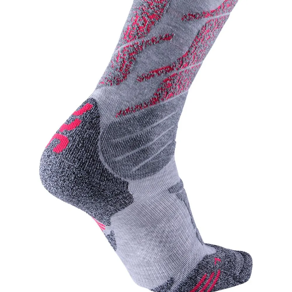 Chaussettes Ski<Uyn Chaussettes Ski All Mountain Lady Light Grey Melange Coral