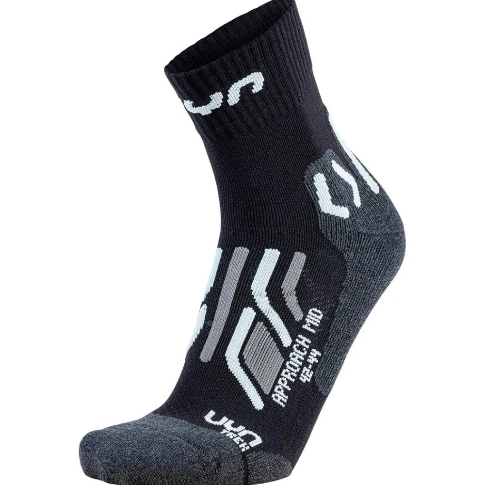 Hot Chaussettes Trekking Approach Mid Lady Black Grey Chaussettes De Randonnée