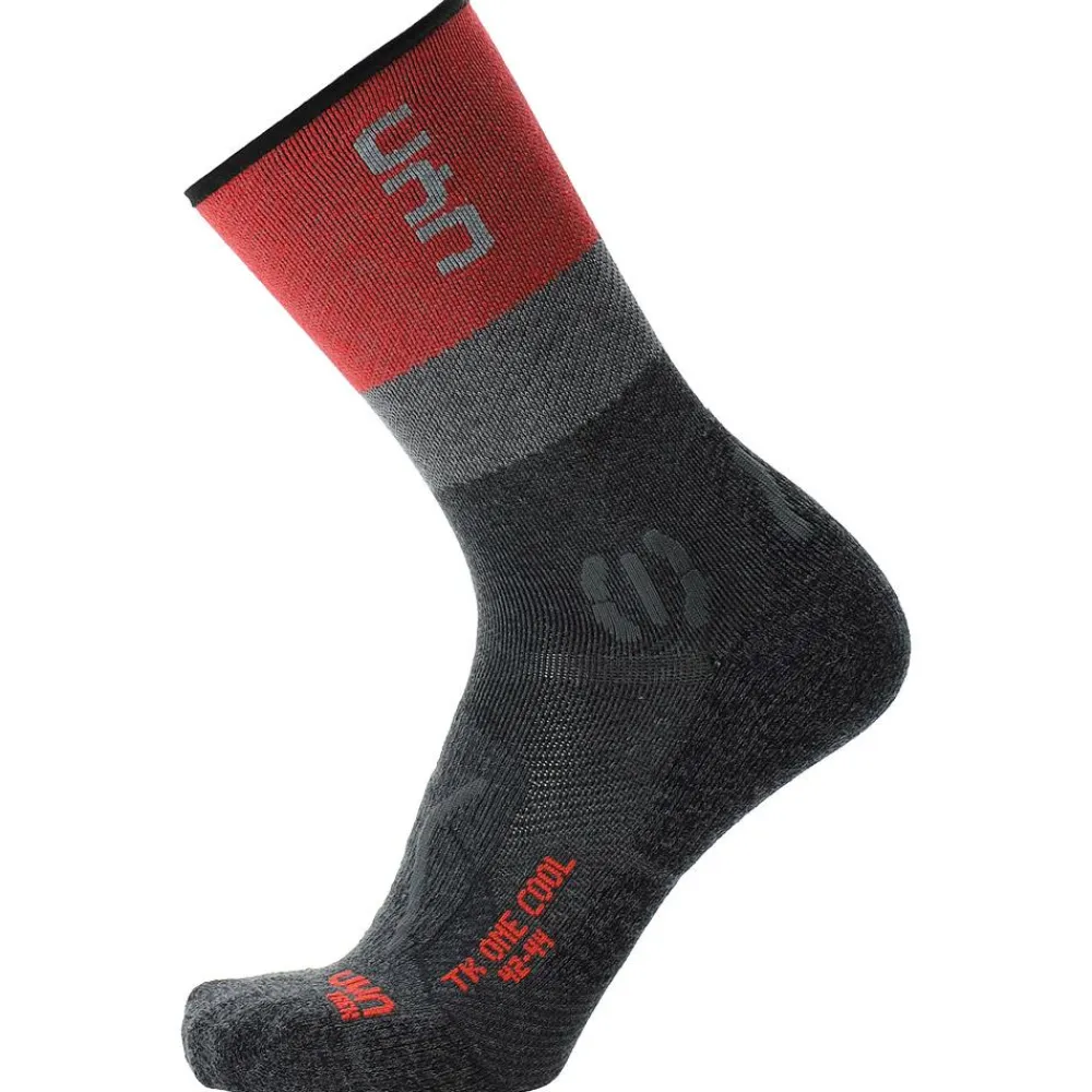 Sale Chaussettes Trekking One Cool Woman Anthracite Red Chaussettes De Randonnée