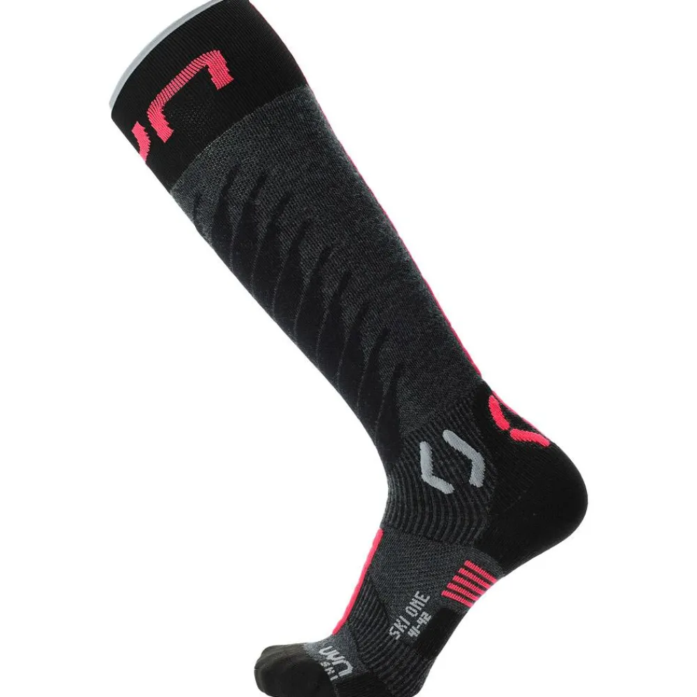 Chaussettes Woman Ski One Merino Socks Anthracite Rose Chaussettes Ski