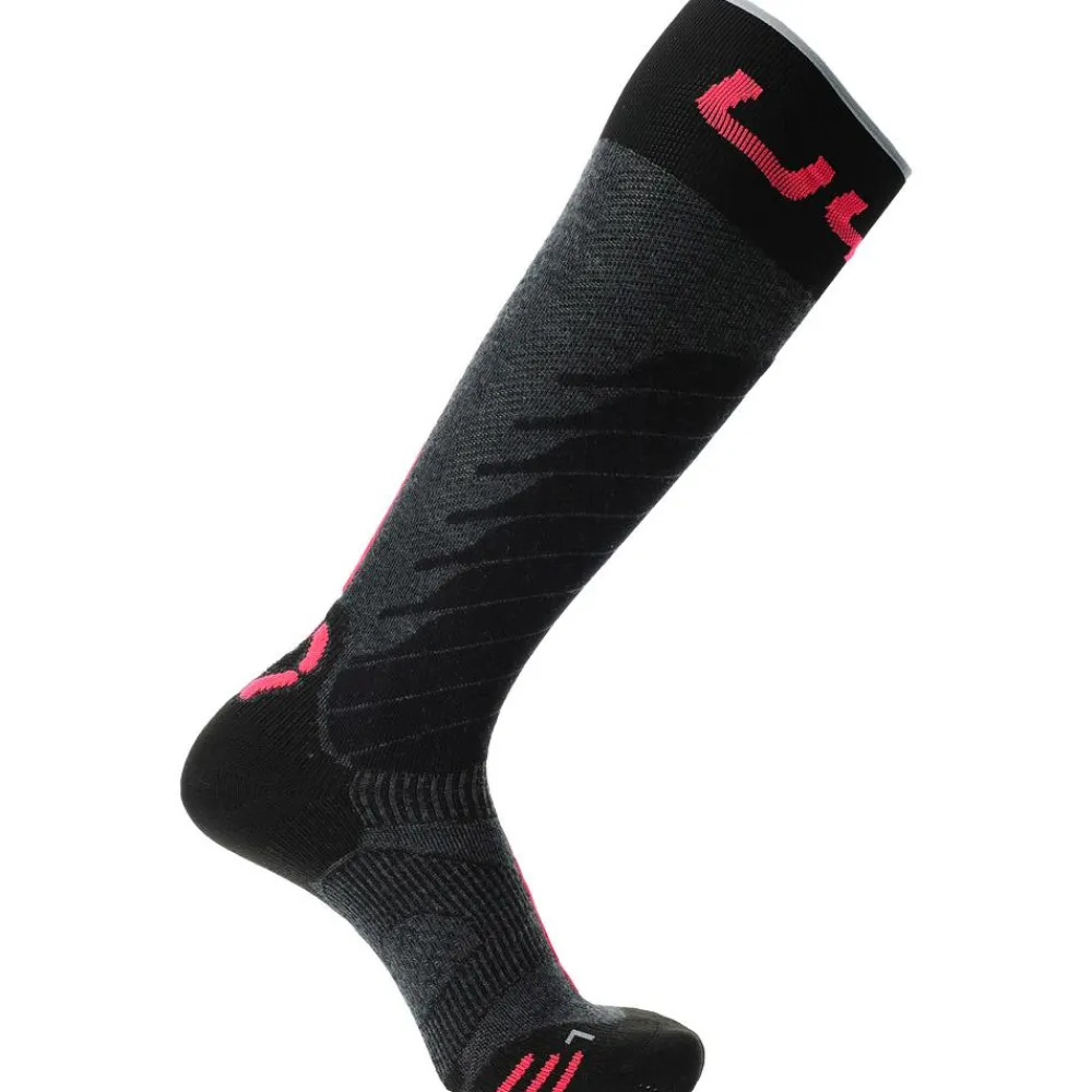 Chaussettes Woman Ski One Merino Socks Anthracite Rose Chaussettes Ski