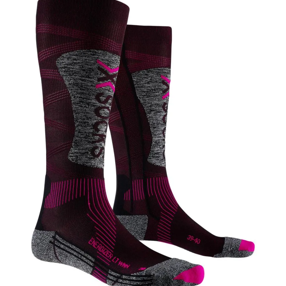 Hot Chaussettes Ski Energizer Lt 4.0 Wmn Black Fluo Pink Stone Grey Melange Chaussettes Ski