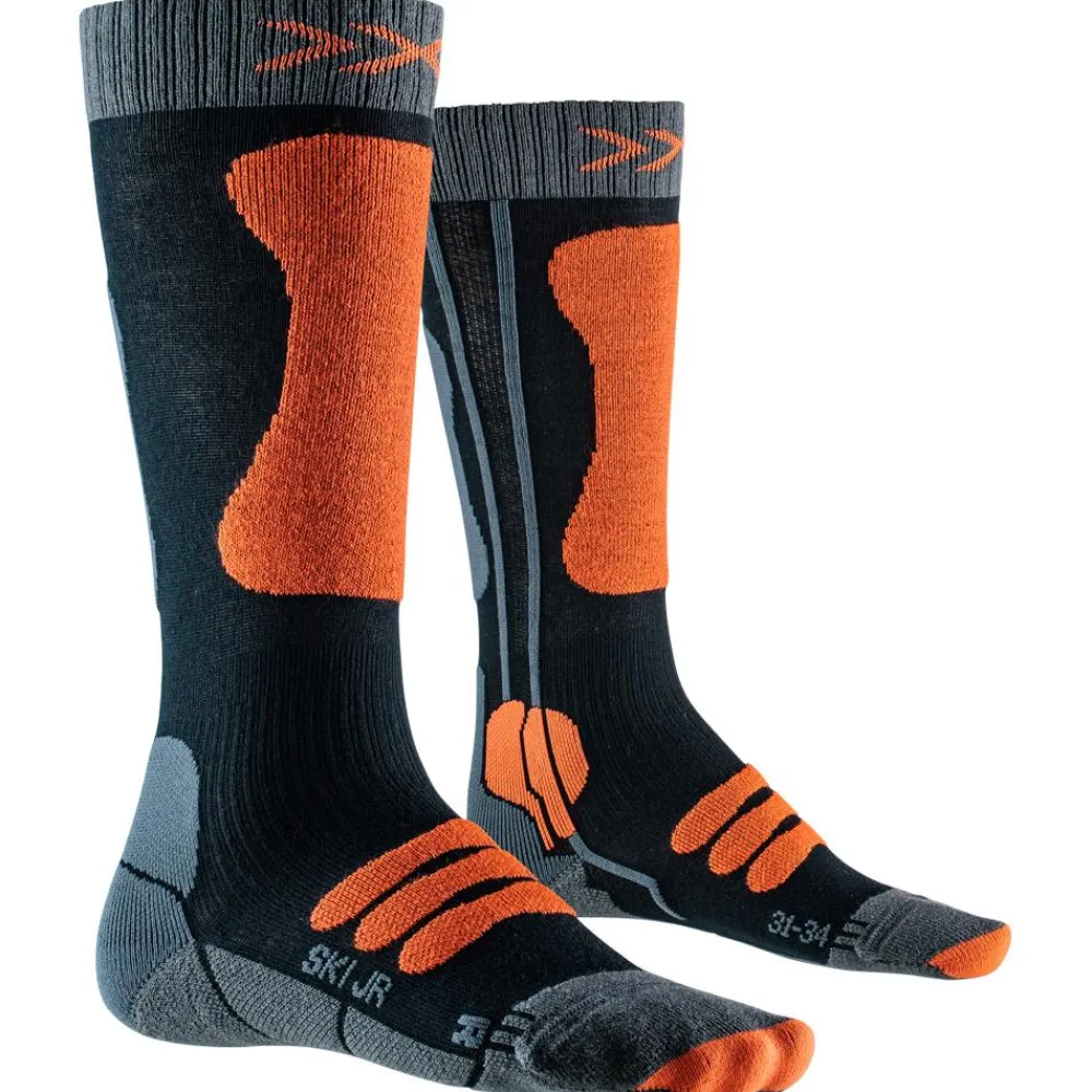Chaussettes Ski<X Socks Chaussettes Ski Junior 4.0 Anthracite Melange X-Orange