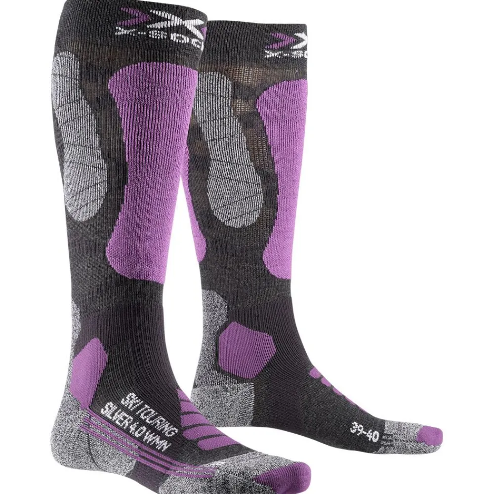 Chaussettes Ski<X Socks Chaussettes Ski Touring Silver 4.0 Wmn Anthracite Melange Magnolia